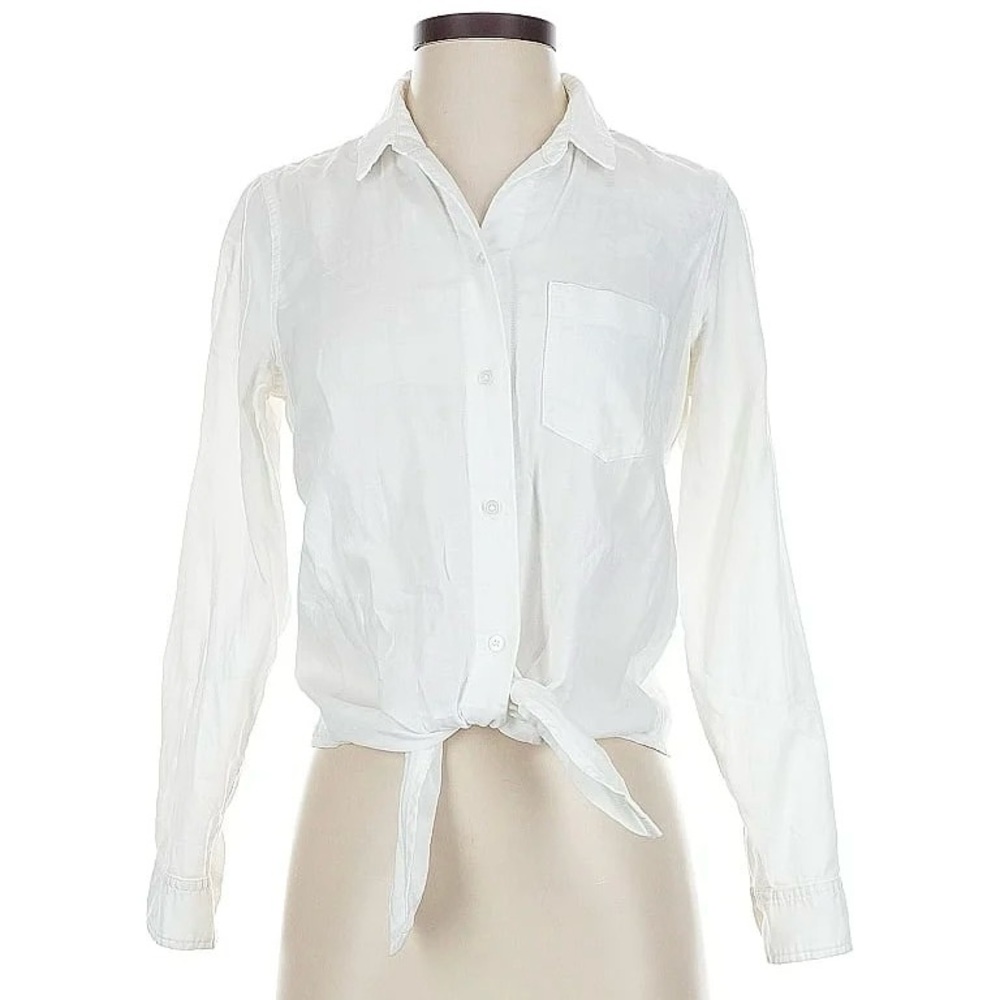 Madewell White Button down  Tie-Front Shirt women’s size XXL